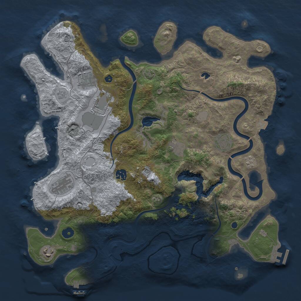 Rust Map: Procedural Map, Size: 4000, Seed: 2082532650, 14 Monuments