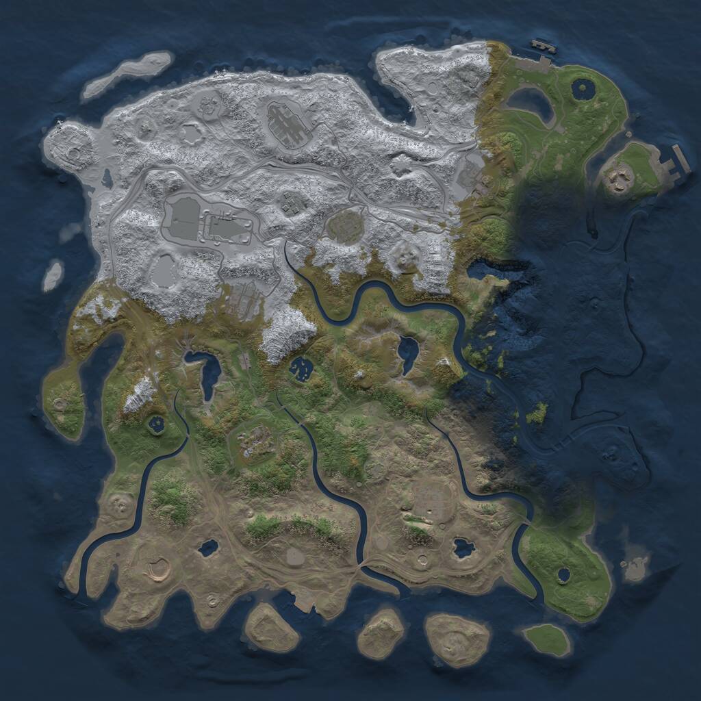 Rust Map: Procedural Map, Size: 4500, Seed: 199921619, 17 Monuments