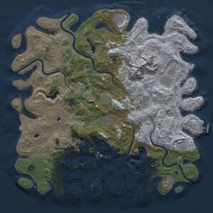 Thumbnail Rust Map: Procedural Map, Size: 5000, Seed: 1964933436, 16 Monuments