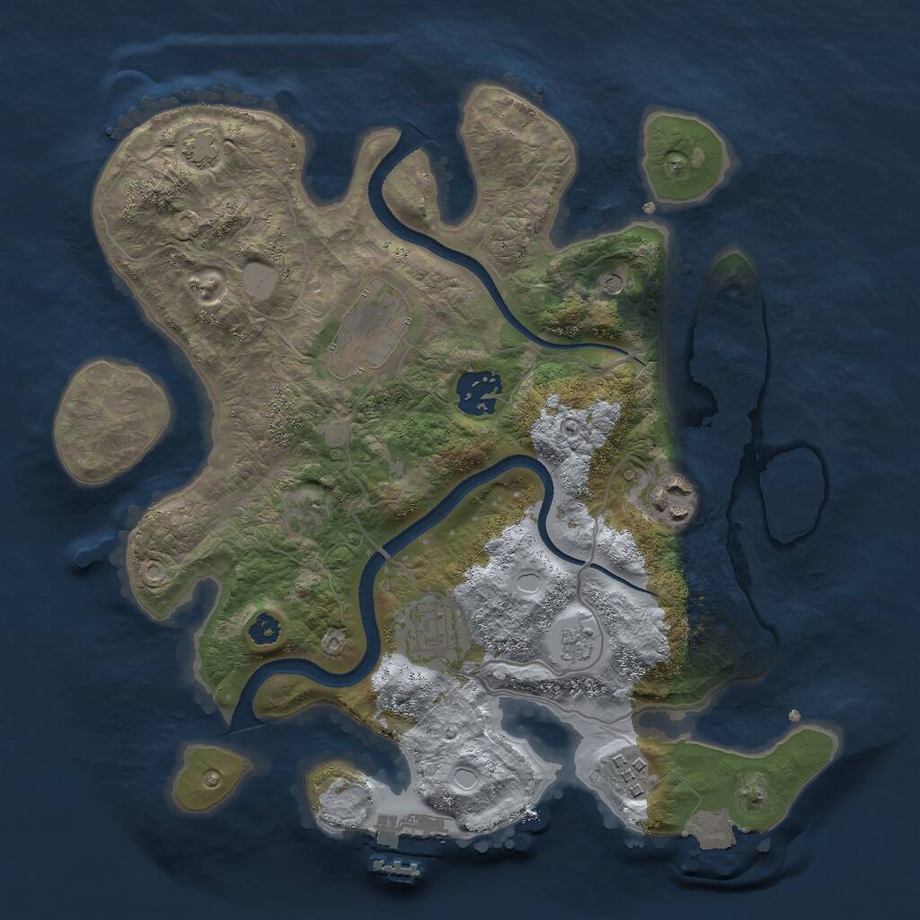 Rust Map: Procedural Map, Size: 3000, Seed: 71661, 10 Monuments
