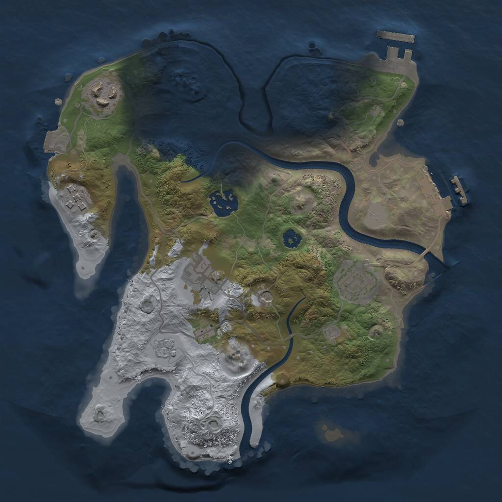 Rust Map: Procedural Map, Size: 2700, Seed: 93633920, 10 Monuments