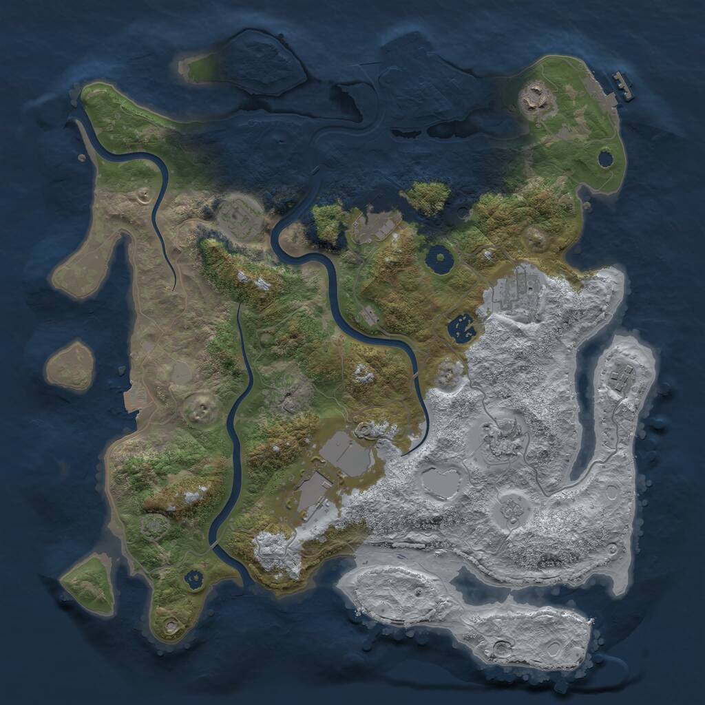 Rust Map: Procedural Map, Size: 3800, Seed: 100426, 14 Monuments