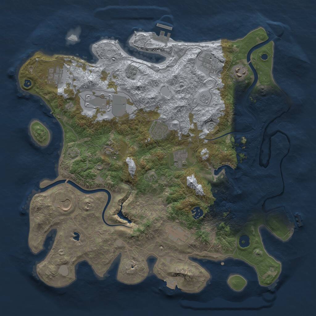 Rust Map: Procedural Map, Size: 4000, Seed: 1017450004, 17 Monuments