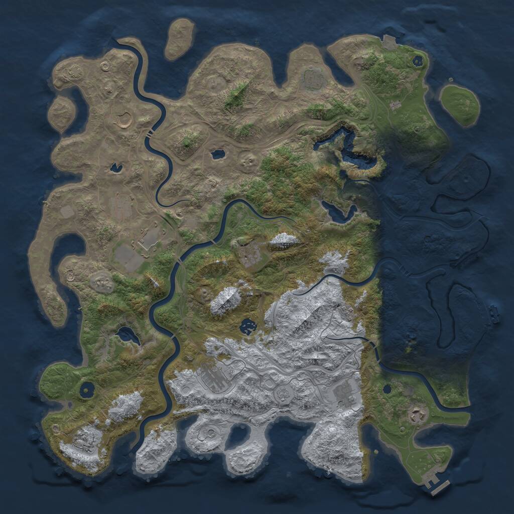 Rust Map: Procedural Map, Size: 4800, Seed: 662266194, 17 Monuments