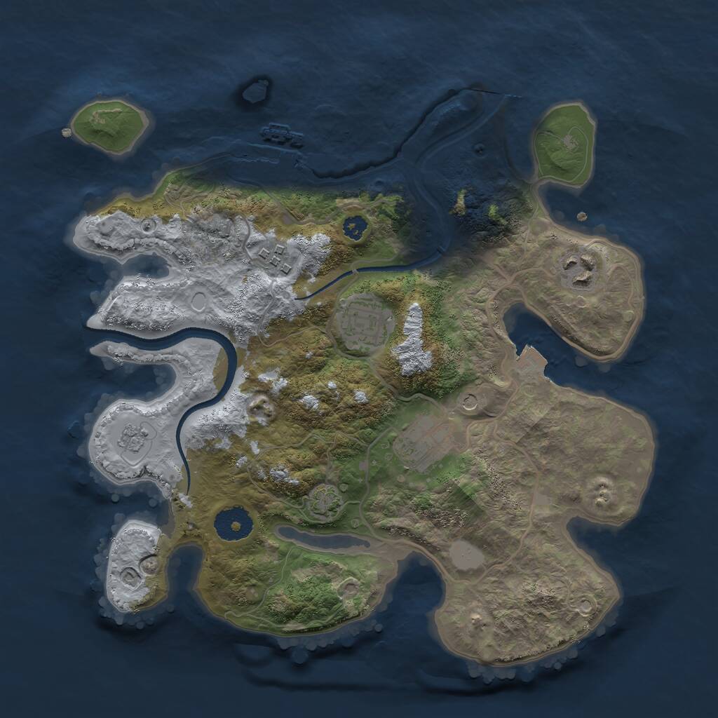 Rust Map: Procedural Map, Size: 3000, Seed: 892848585, 9 Monuments