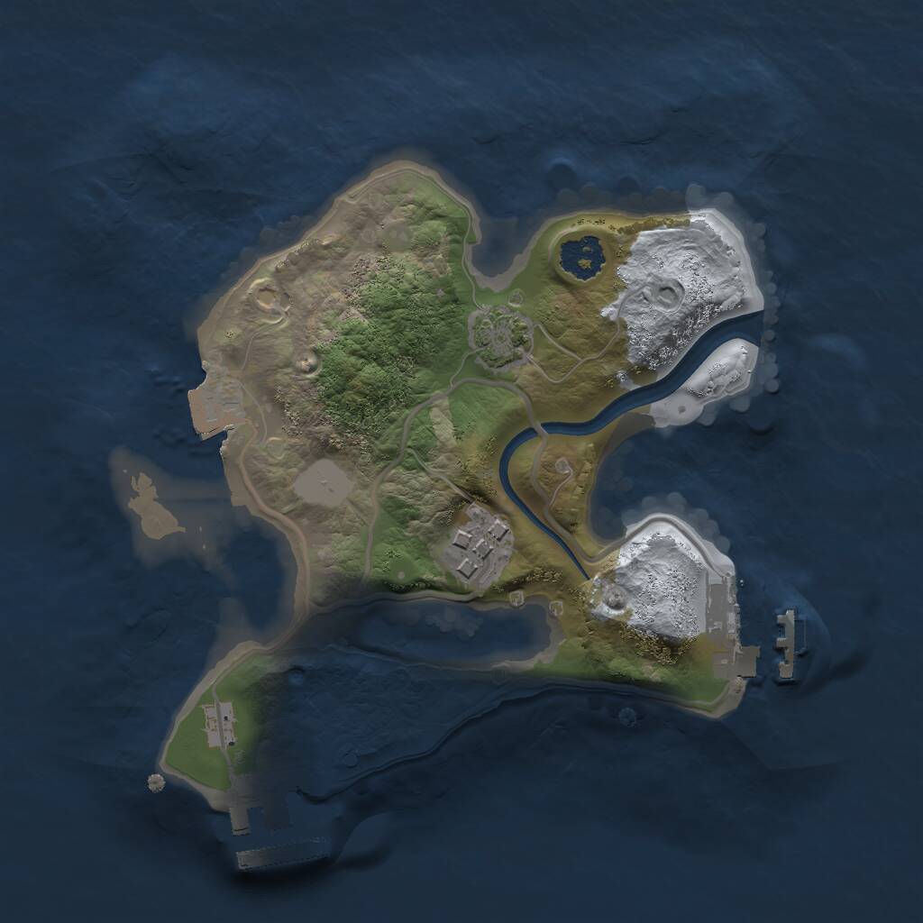 Rust Map: Procedural Map, Size: 2100, Seed: 1305575, 5 Monuments