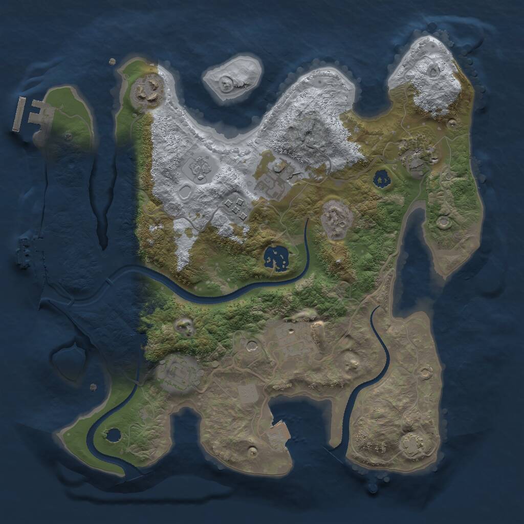 Rust Map: Procedural Map, Size: 3000, Seed: 1445339684, 13 Monuments