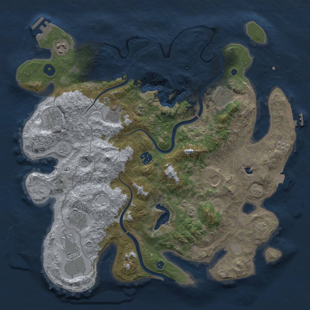 Rust Map: Procedural Map, Size: 4000, Seed: 42069676, 15 Monuments