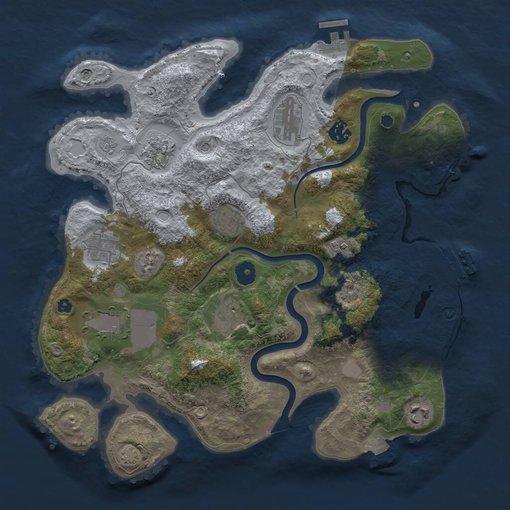 Rust Map: Procedural Map, Size: 3500, Seed: 96553, 15 Monuments