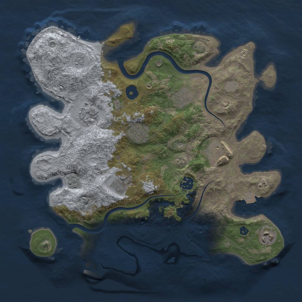 Rust Map: Procedural Map, Size: 3400, Seed: 1663025419, 13 Monuments