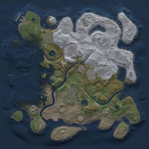 Thumbnail Rust Map: Procedural Map, Size: 3500, Seed: 1860815230, 14 Monuments