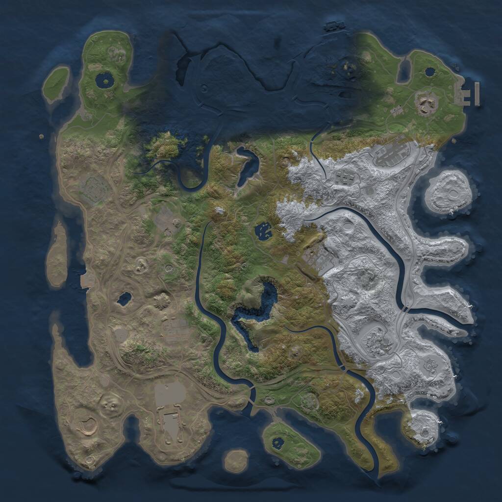 Rust Map: Procedural Map, Size: 4250, Seed: 1739995834, 17 Monuments