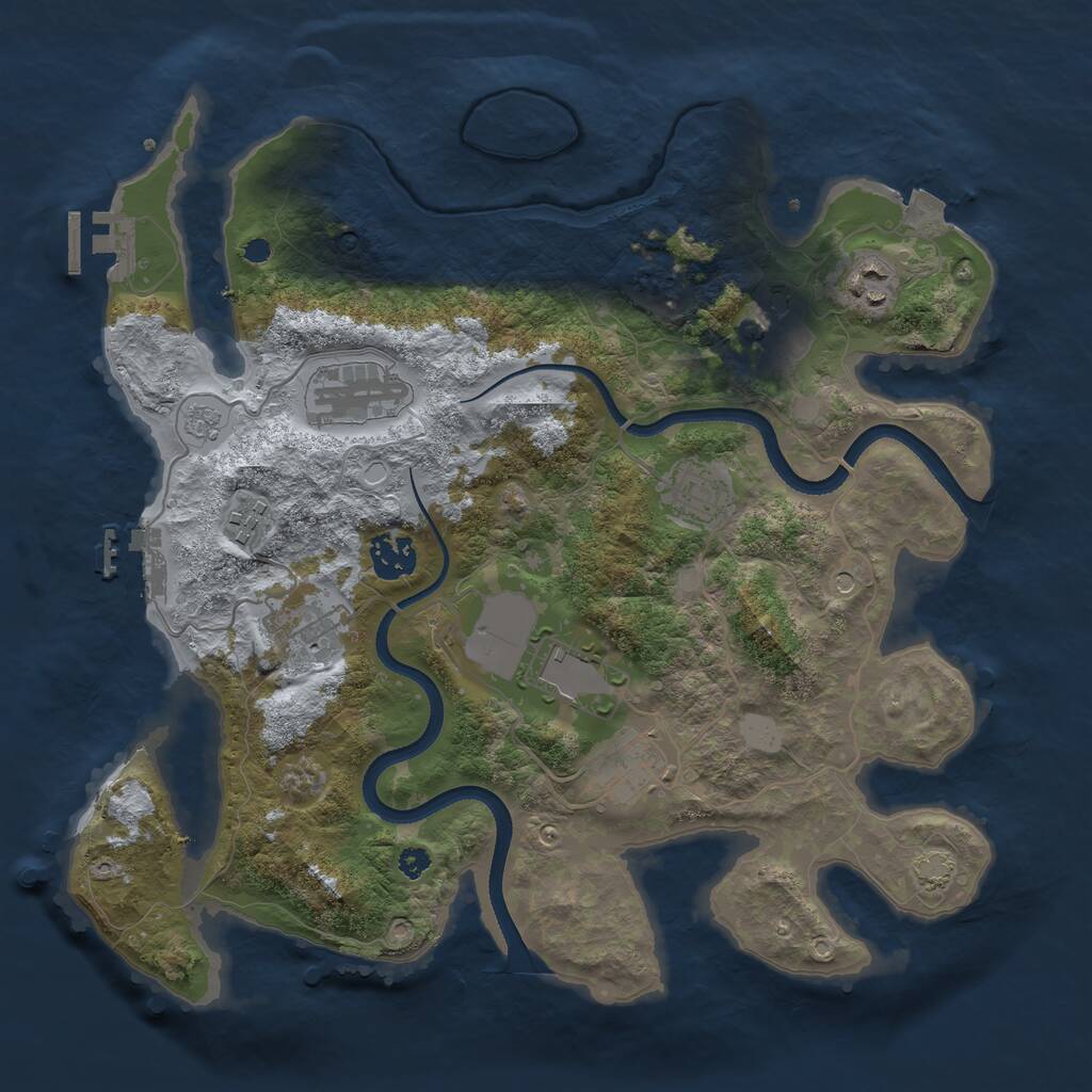 Rust Map: Procedural Map, Size: 3500, Seed: 100765471, 15 Monuments