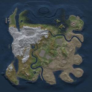 Thumbnail Rust Map: Procedural Map, Size: 3500, Seed: 100765471, 15 Monuments