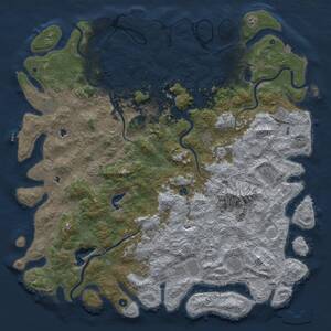 Thumbnail Rust Map: Procedural Map, Size: 6000, Seed: 81618683, 17 Monuments