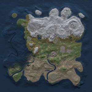 Thumbnail Rust Map: Procedural Map, Size: 3500, Seed: 1370594373, 14 Monuments