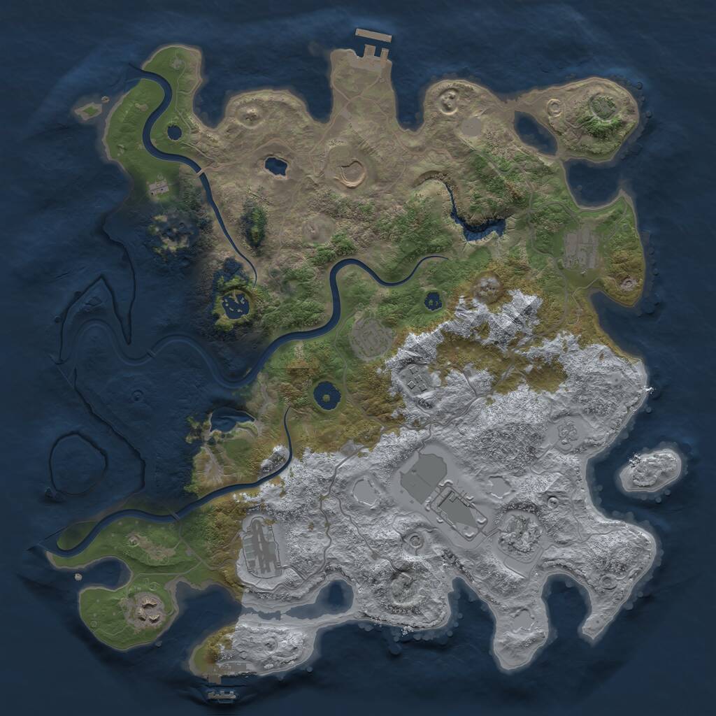 Rust Map: Procedural Map, Size: 4000, Seed: 1653048424, 15 Monuments