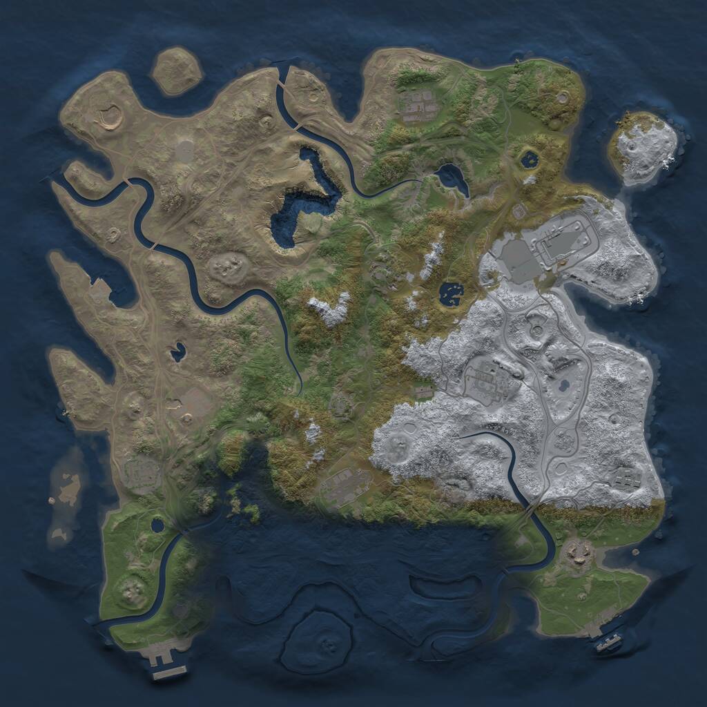 Rust Map: Procedural Map, Size: 4250, Seed: 1796972892, 17 Monuments