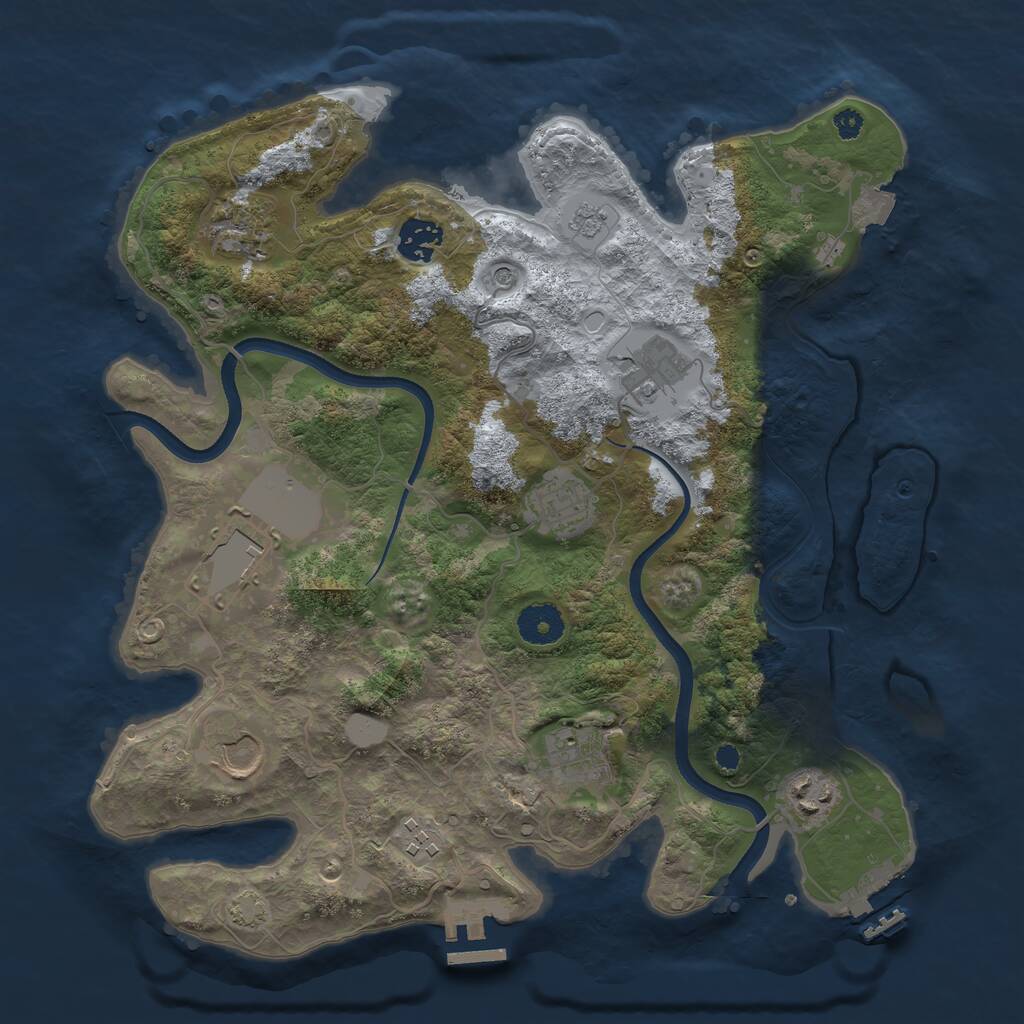 Rust Map: Procedural Map, Size: 3500, Seed: 10326544, 15 Monuments