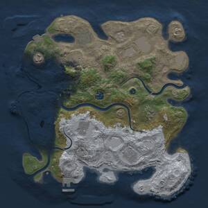 Thumbnail Rust Map: Procedural Map, Size: 3500, Seed: 543621540, 15 Monuments