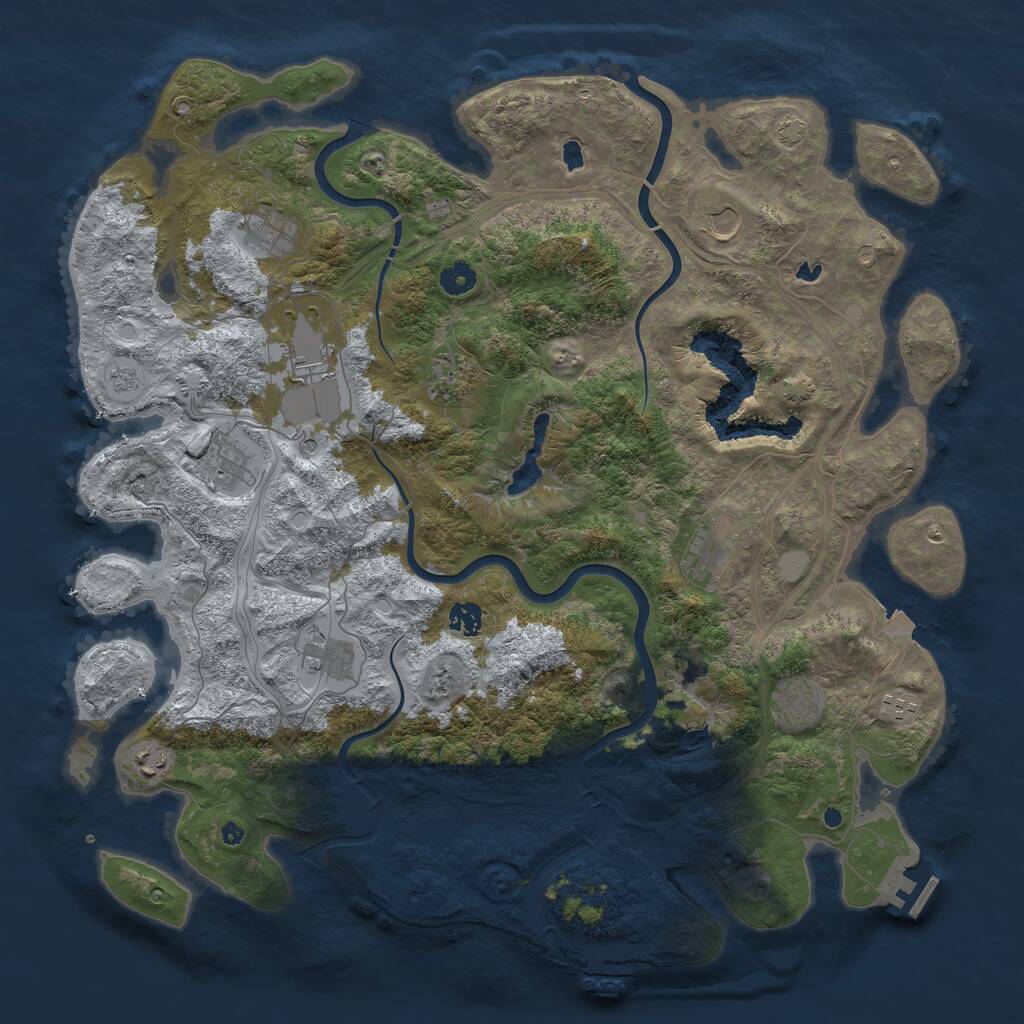 Rust Map: Procedural Map, Size: 4500, Seed: 1445569625, 17 Monuments