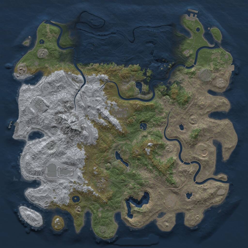 Rust Map: Procedural Map, Size: 5000, Seed: 858795684, 16 Monuments