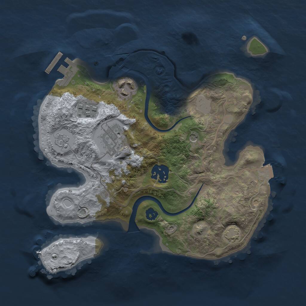 Rust Map: Procedural Map, Size: 2500, Seed: 119893422, 9 Monuments