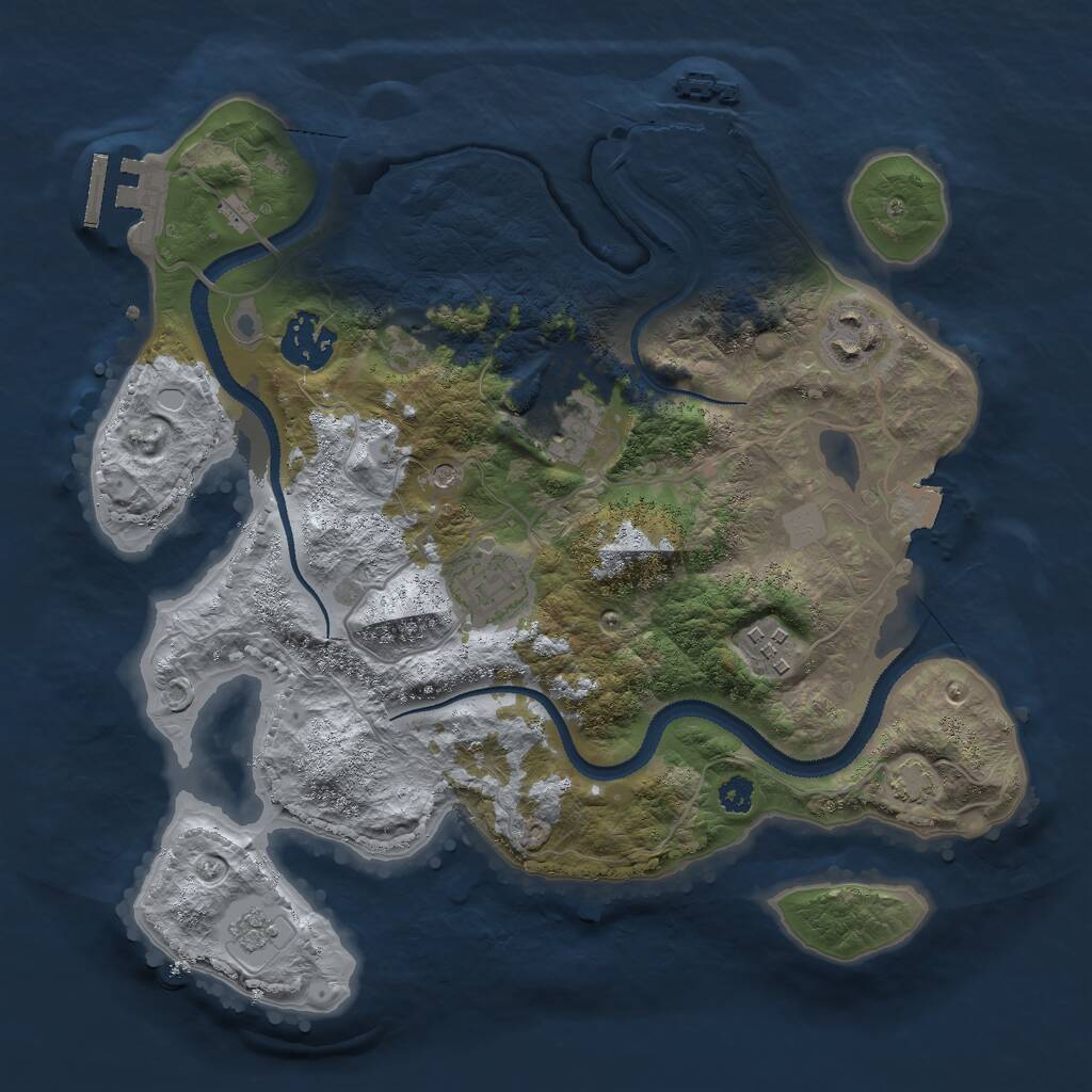 Rust Map: Procedural Map, Size: 3000, Seed: 111488789, 11 Monuments