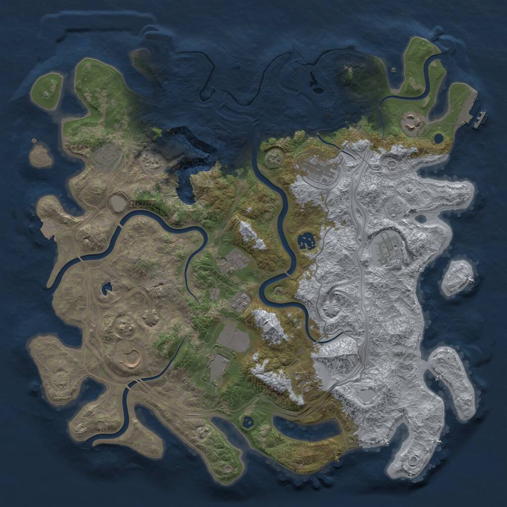 Rust Map: Procedural Map, Size: 4250, Seed: 150725168, 16 Monuments
