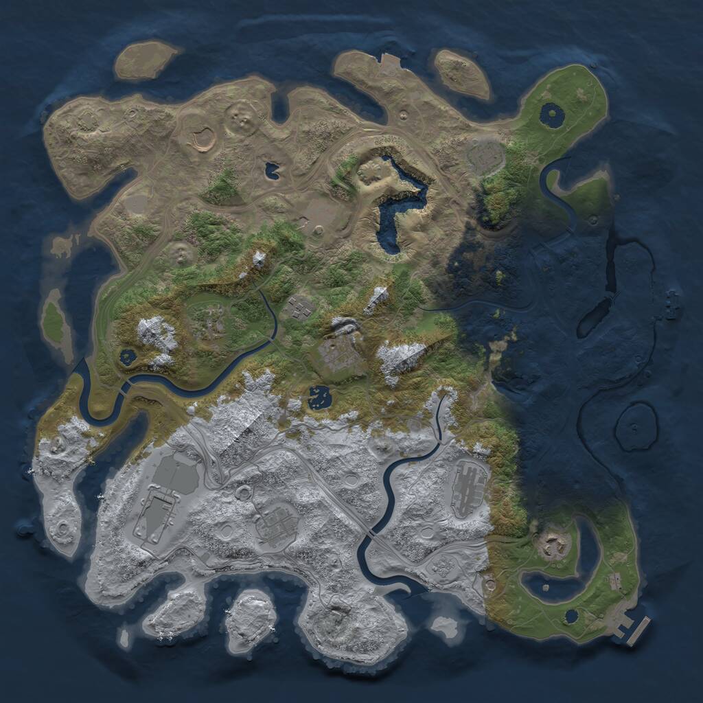 Rust Map: Procedural Map, Size: 4250, Seed: 928149365, 17 Monuments