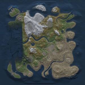 Thumbnail Rust Map: Procedural Map, Size: 3500, Seed: 899034438, 14 Monuments