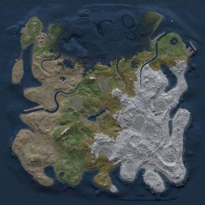 Thumbnail Rust Map: Procedural Map, Size: 4000, Seed: 852231078, 16 Monuments