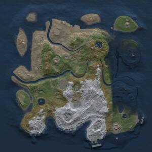 Thumbnail Rust Map: Procedural Map, Size: 3300, Seed: 1581221256, 11 Monuments
