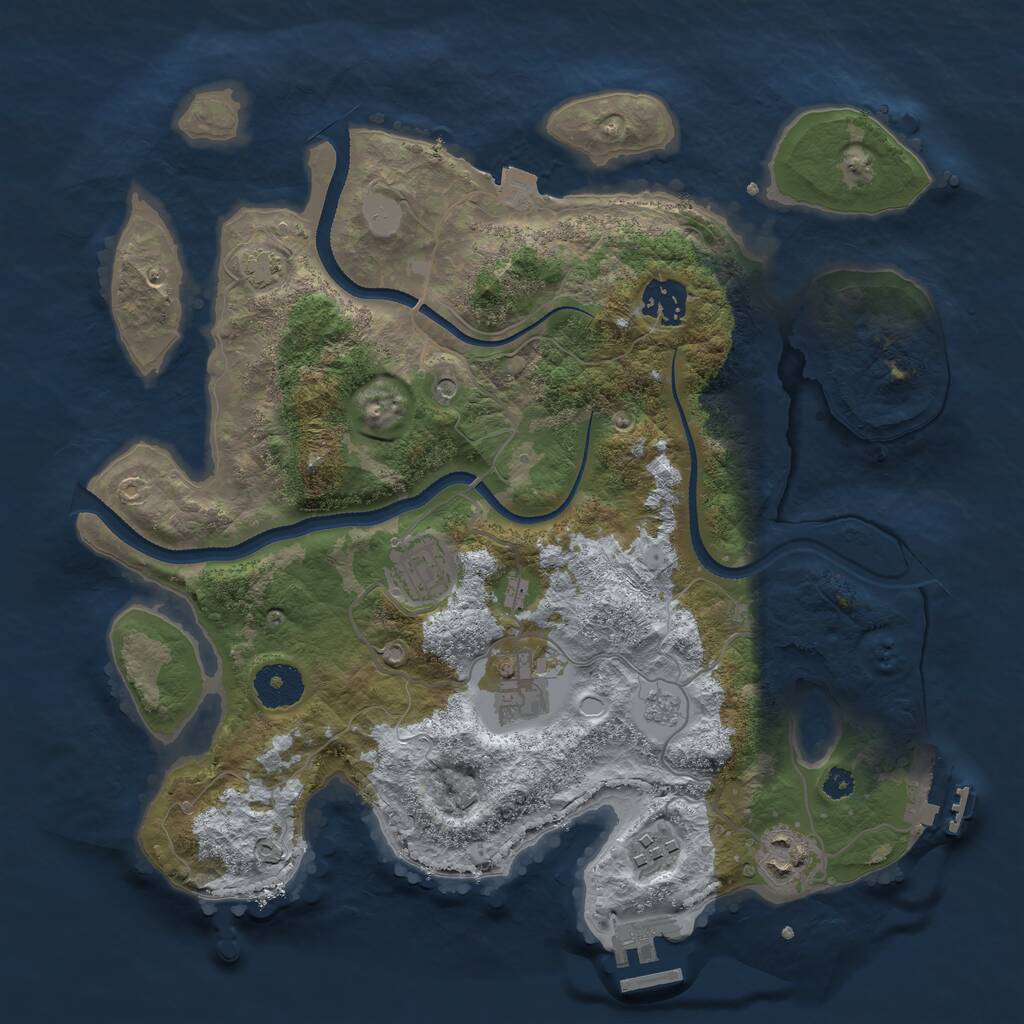 Rust Map: Procedural Map, Size: 3300, Seed: 1581221256, 11 Monuments