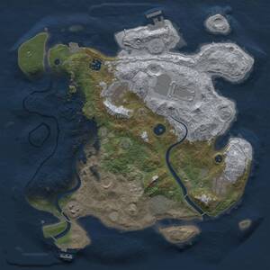 Thumbnail Rust Map: Procedural Map, Size: 3500, Seed: 1099685410, 14 Monuments