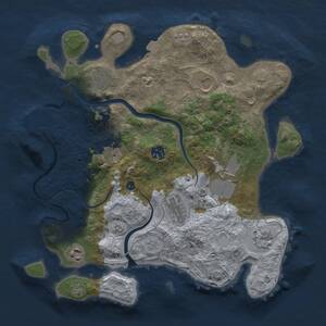 Thumbnail Rust Map: Procedural Map, Size: 3500, Seed: 1835593891, 14 Monuments