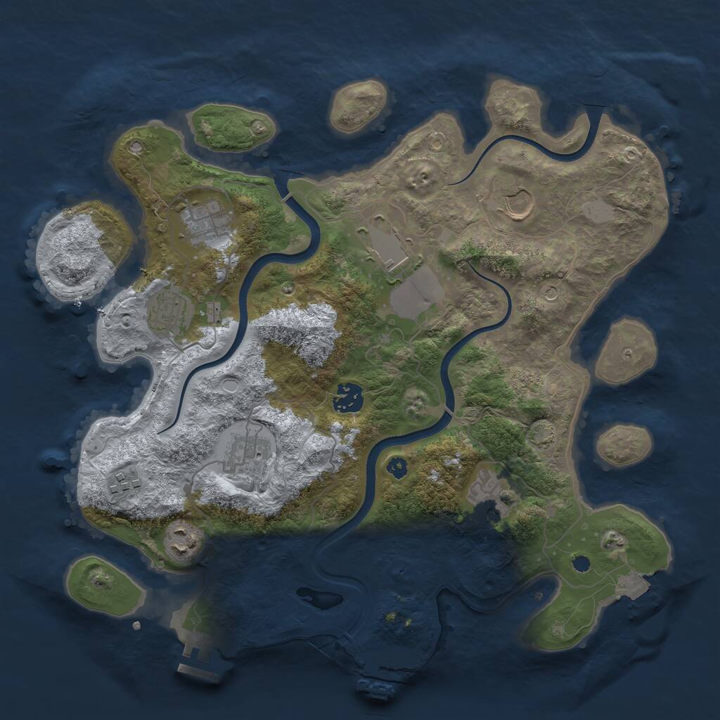 Rust Map: Procedural Map, Size: 3500, Seed: 1313313660, 14 Monuments