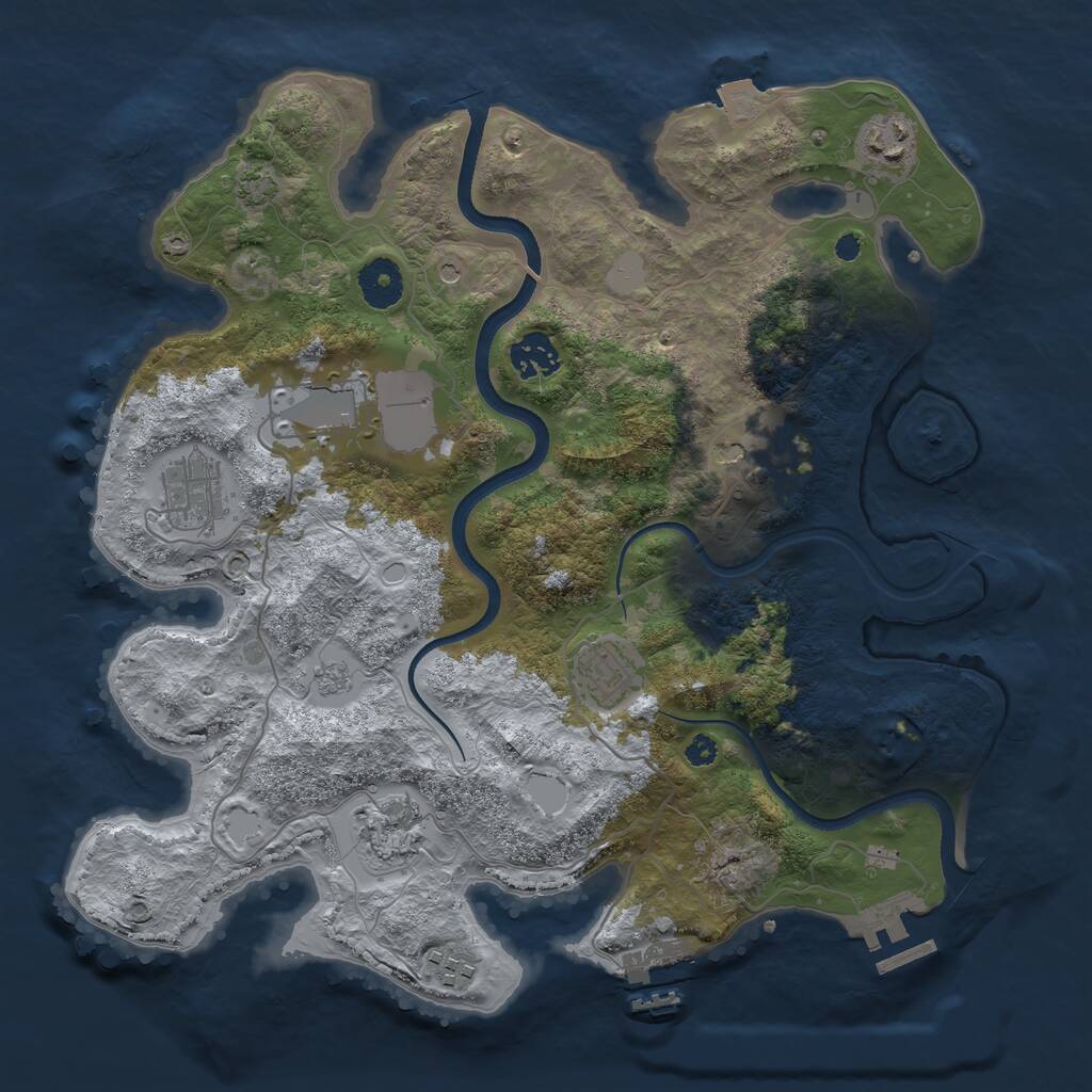 Rust Map: Procedural Map, Size: 3500, Seed: 1668841912, 14 Monuments
