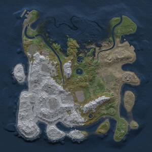 Thumbnail Rust Map: Procedural Map, Size: 3500, Seed: 32407, 13 Monuments