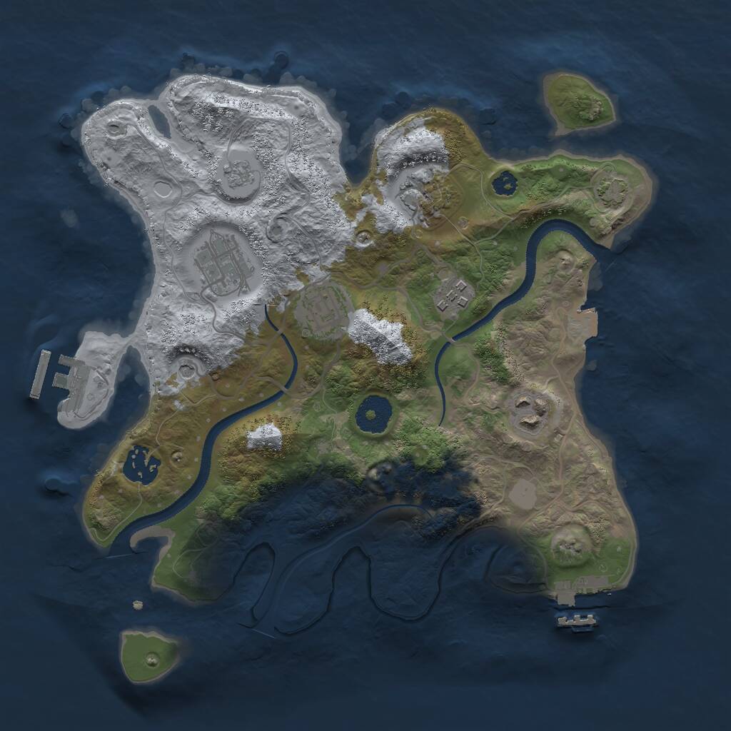 Rust Map: Procedural Map, Size: 3000, Seed: 5738, 12 Monuments