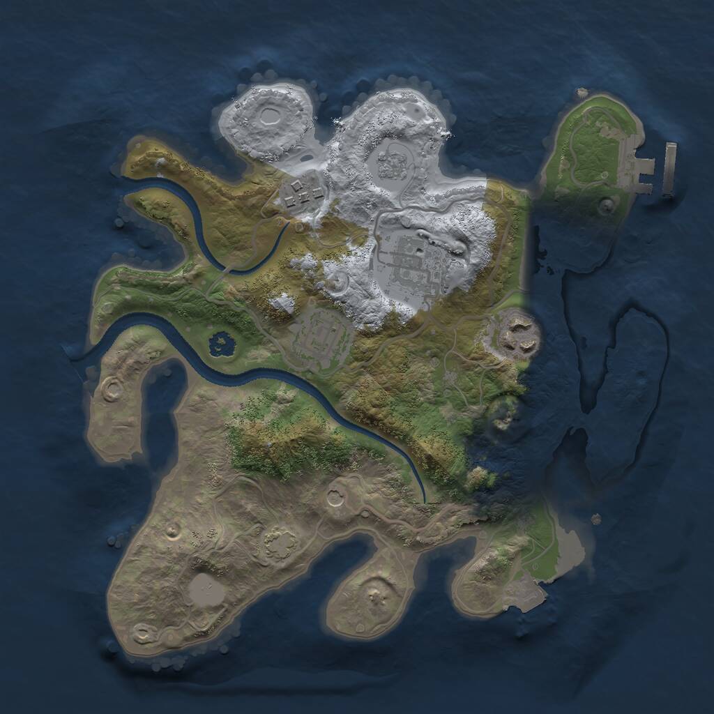 Rust Map: Procedural Map, Size: 2700, Seed: 1775822512, 9 Monuments