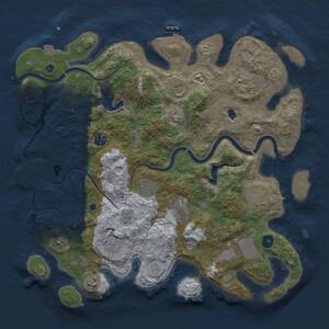 Thumbnail Rust Map: Procedural Map, Size: 4000, Seed: 1198913359, 16 Monuments