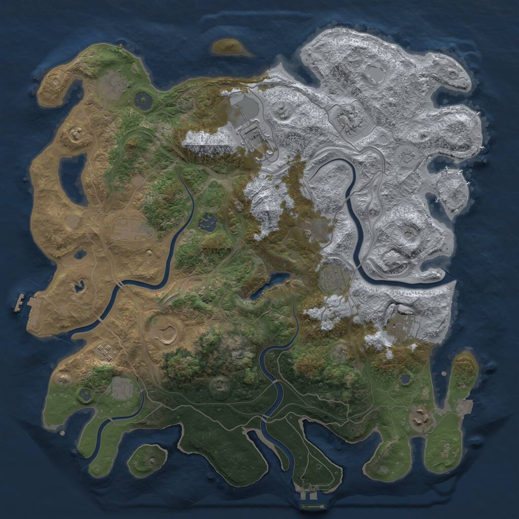 Rust Map: Procedural Map, Size: 4250, Seed: 1509848534, 17 Monuments