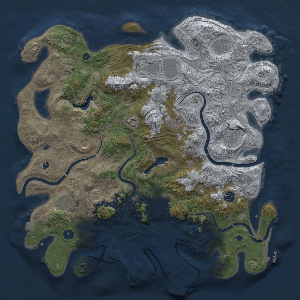 Rust Map: Procedural Map, Size: 4250, Seed: 1509848534, 17 Monuments