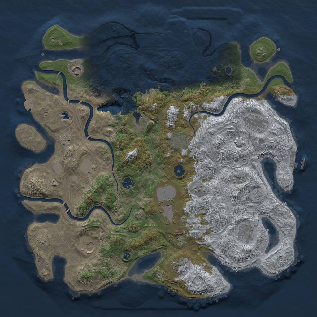 Rust Map: Procedural Map, Size: 4250, Seed: 339820209, 17 Monuments