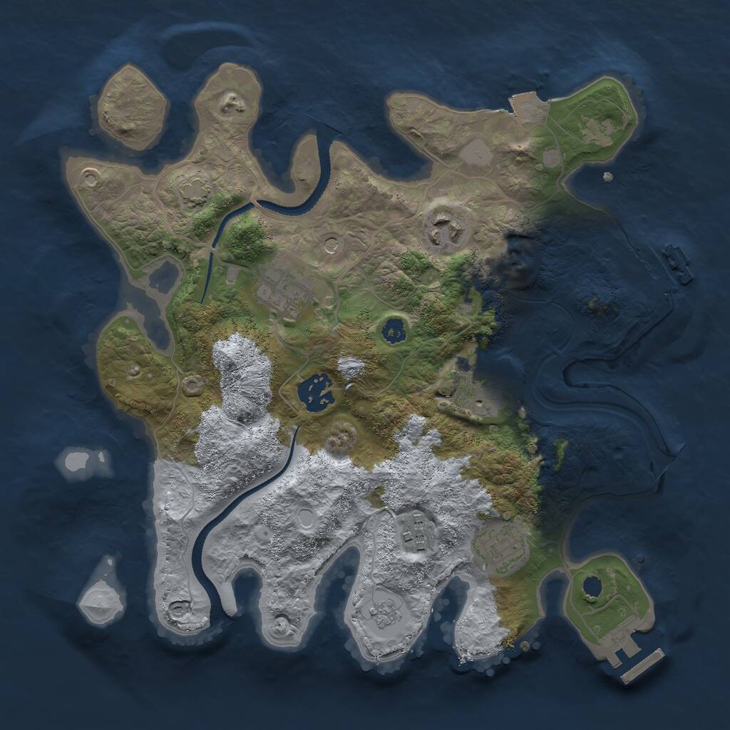 Rust Map: Procedural Map, Size: 3000, Seed: 1730430134, 12 Monuments