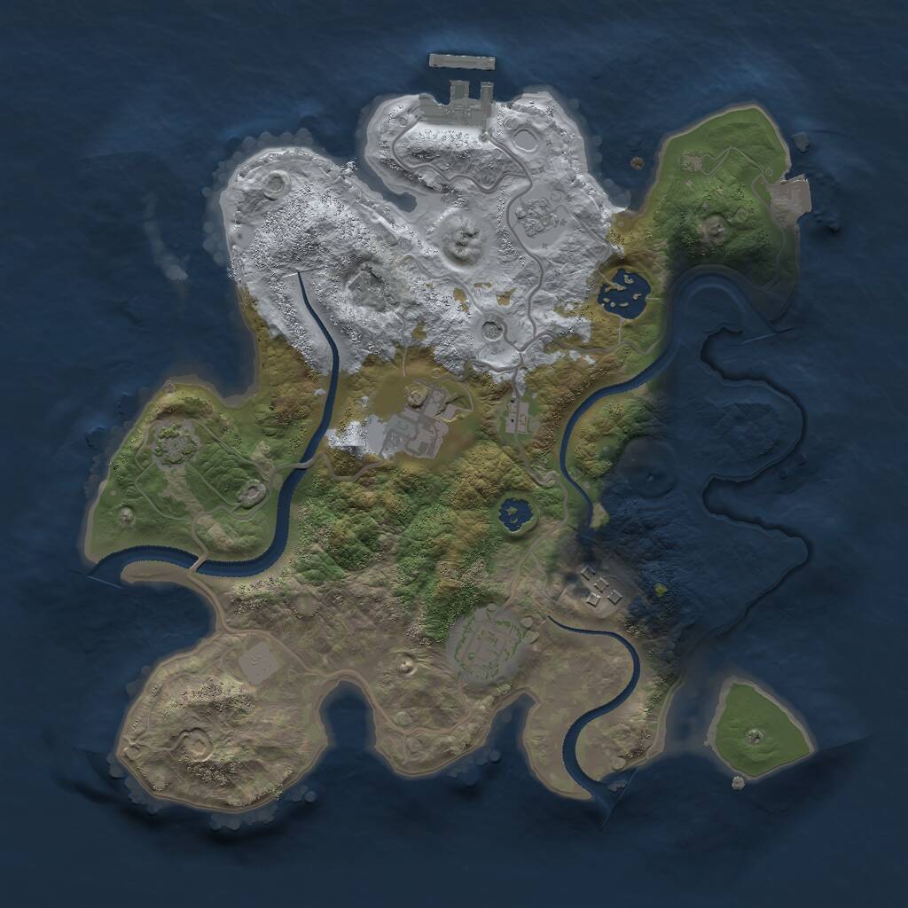 Rust Map: Procedural Map, Size: 2800, Seed: 1170900708, 9 Monuments