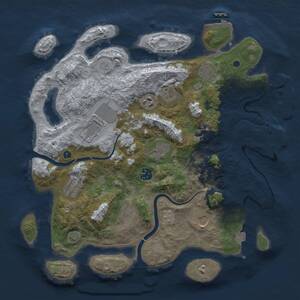 Thumbnail Rust Map: Procedural Map, Size: 3750, Seed: 161435980, 16 Monuments