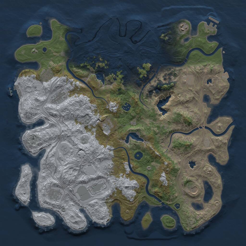 Rust Map: Procedural Map, Size: 4500, Seed: 1591009501, 17 Monuments