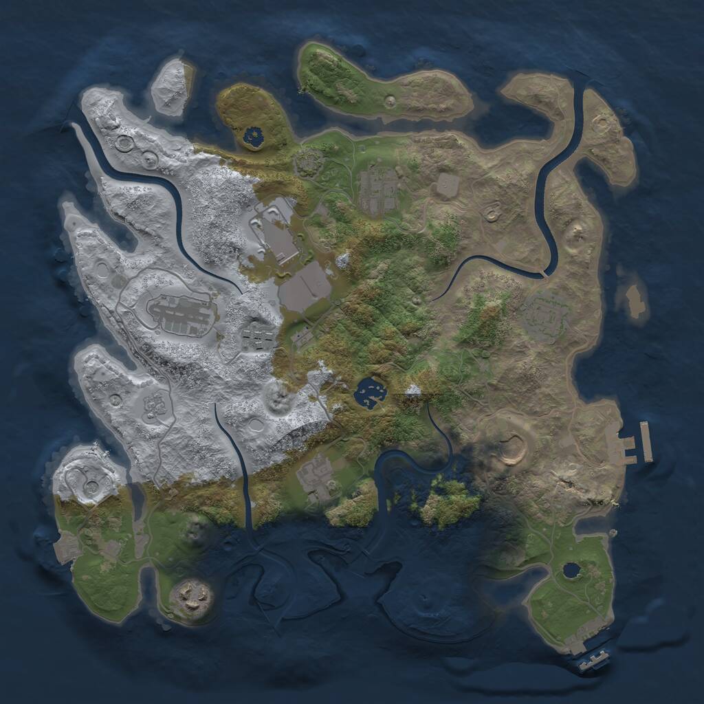 Rust Map: Procedural Map, Size: 3500, Seed: 121450, 15 Monuments